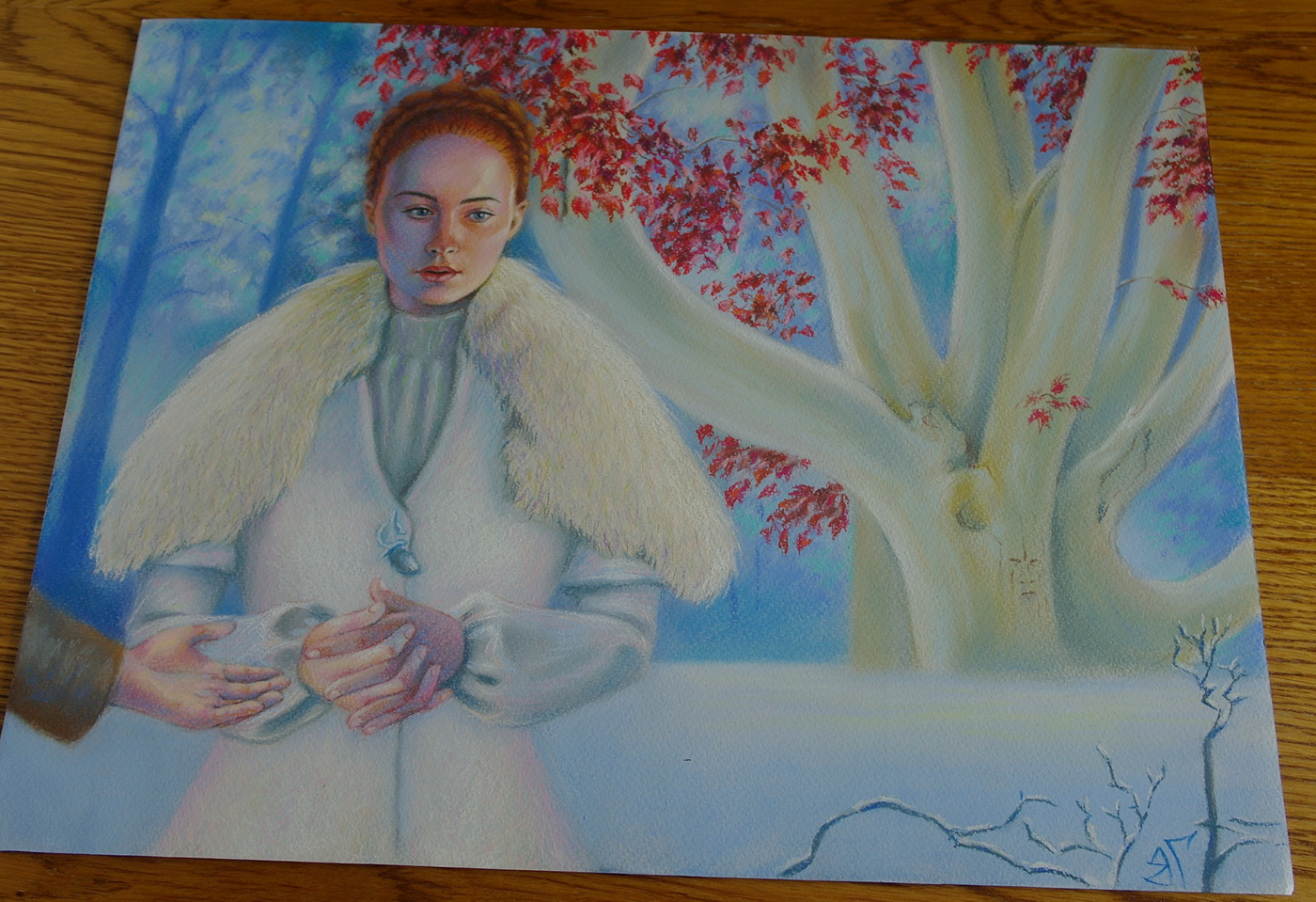 Game of Thrones ice and fire sansa stark sophie turner george martin Winterfell marriage Westeros Tree  pasrel art