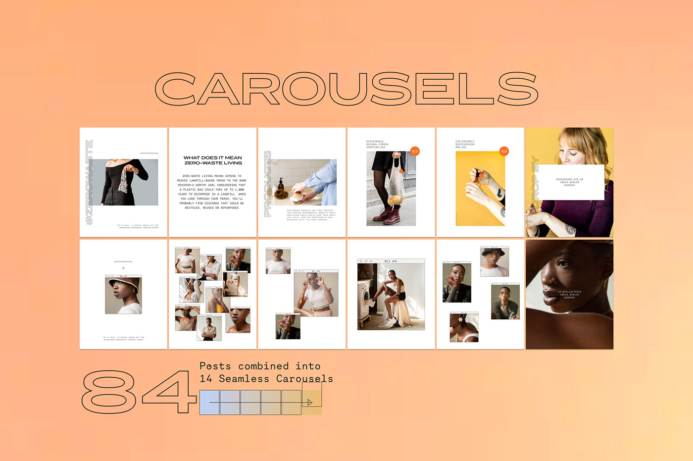 carousels gradients instagram Layout layouts Quotes social media template templates