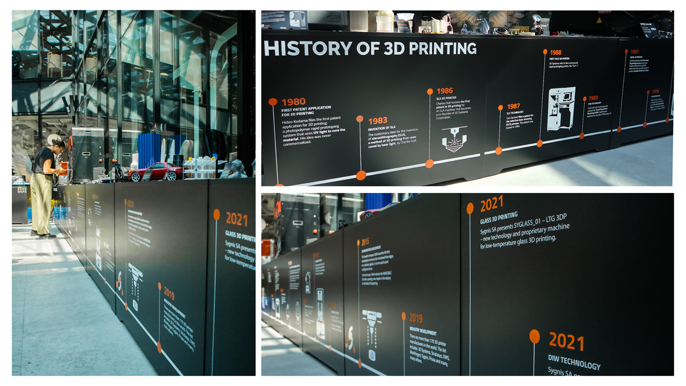 Exhibition  Exhibition Design  brand identity map timeline 3d print 3d printing industrial design 