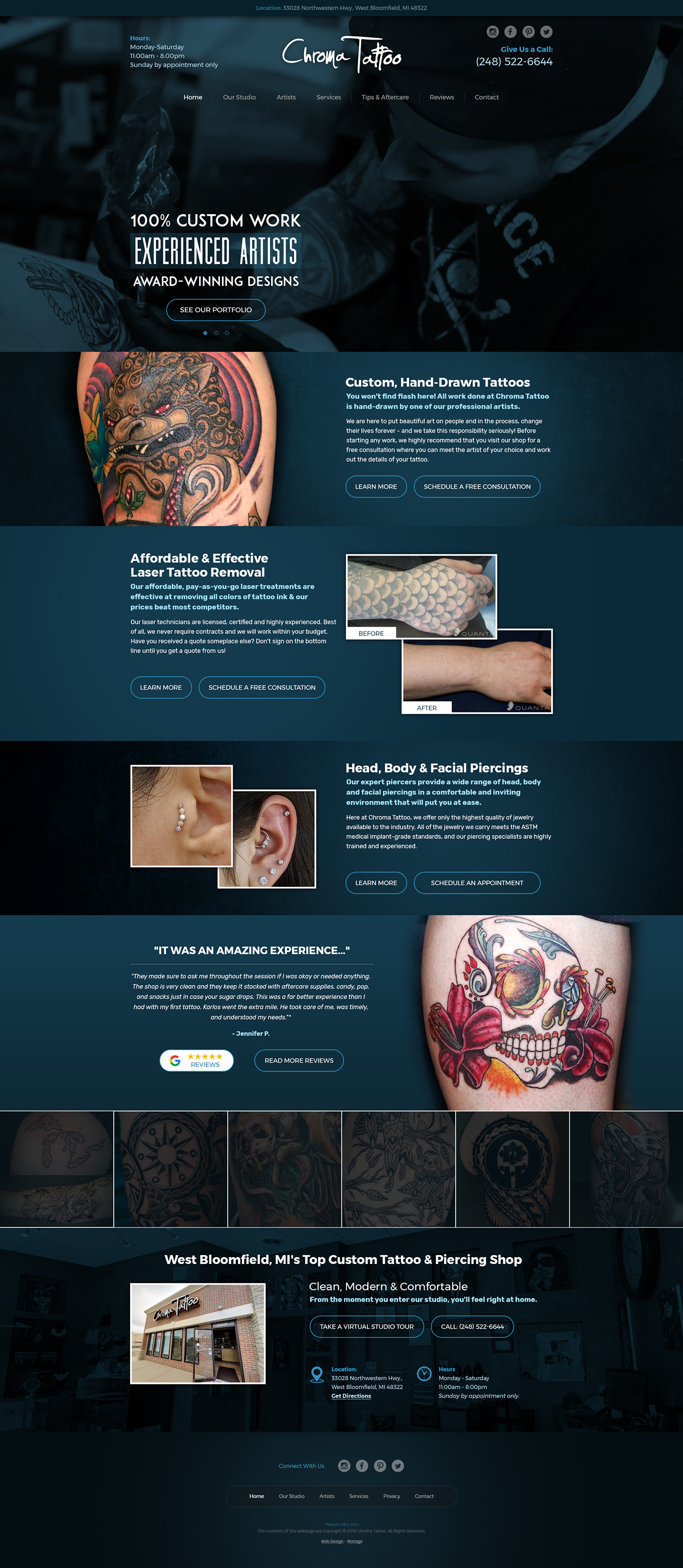 tattoo Website dark style