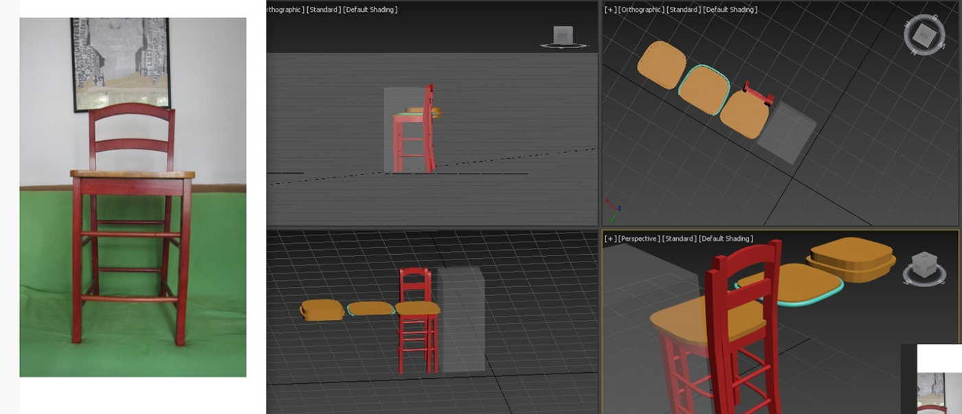 Creating a chair in 3 ds Max based on a photo of a chair.