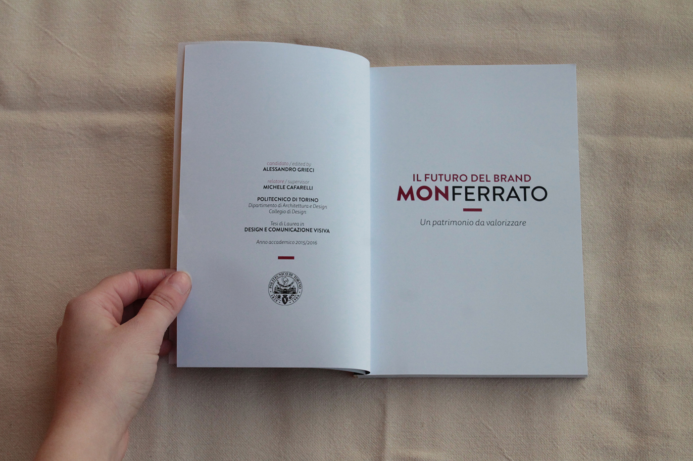 thesis graphic book Monferrato UNESCO editorial