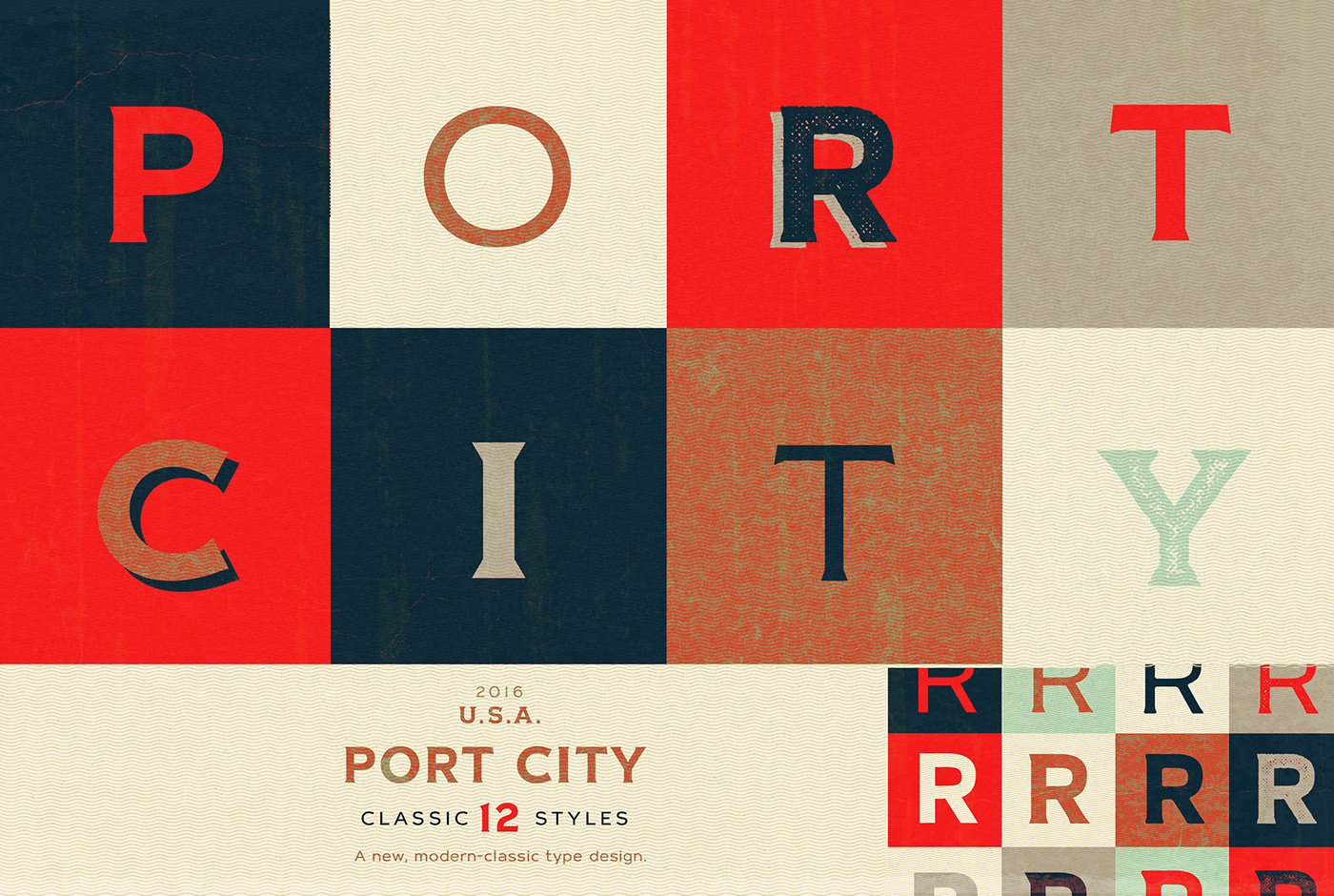 type type design typography   vintage Classic modern Port City font font design Label