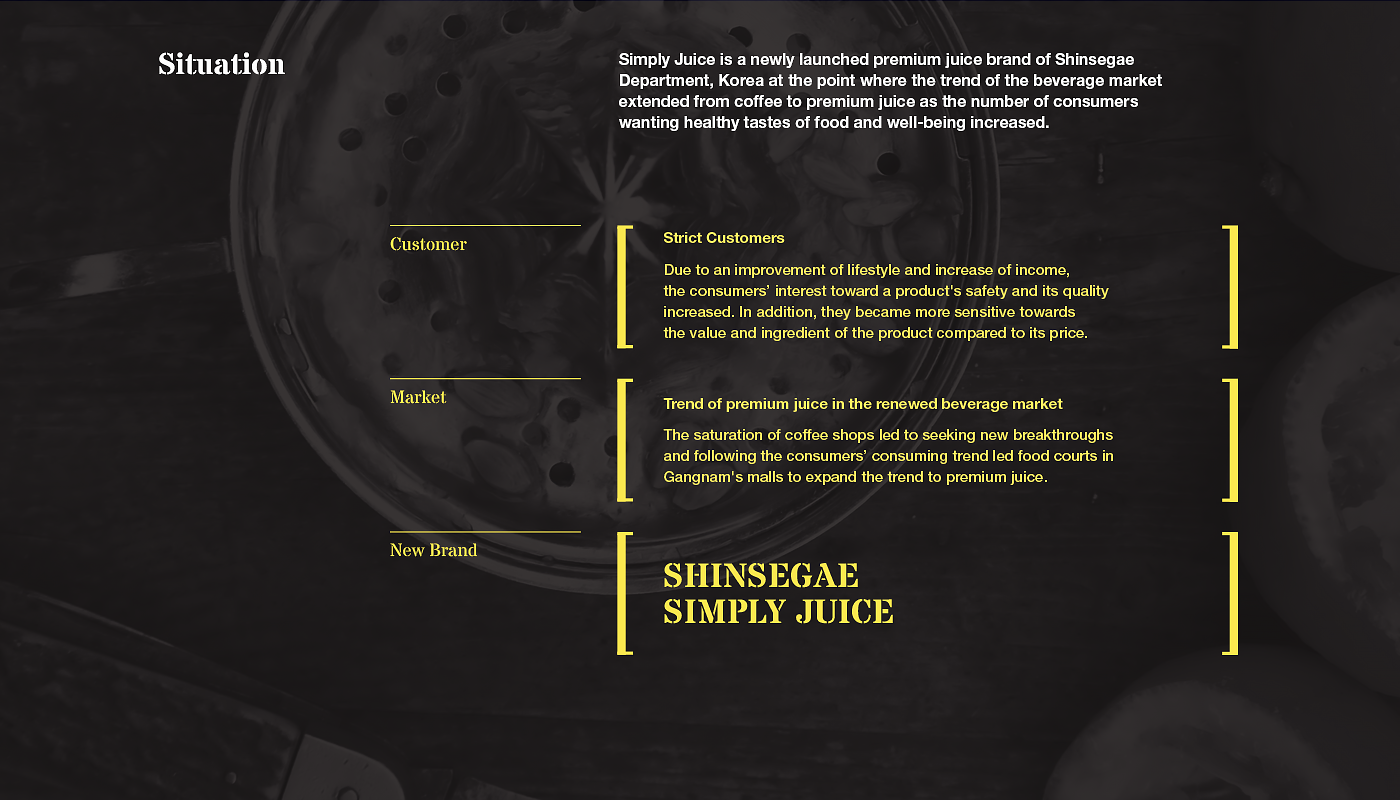 PlusX Shinsegae juice Brand Design brand identity Simply Juice identity graphic