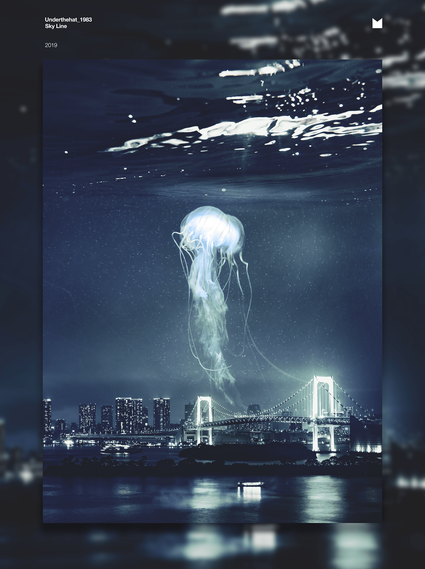 Digital Art  Photo Manipulation  photoshop jellyfish skyline psd