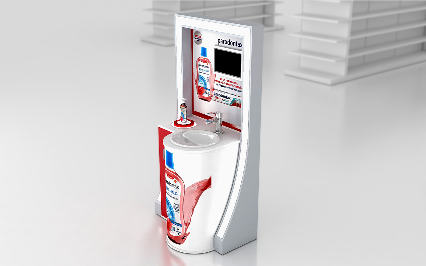 parodontax dispenser tooth Stand design Display marketing   Advertising  brand identity Event