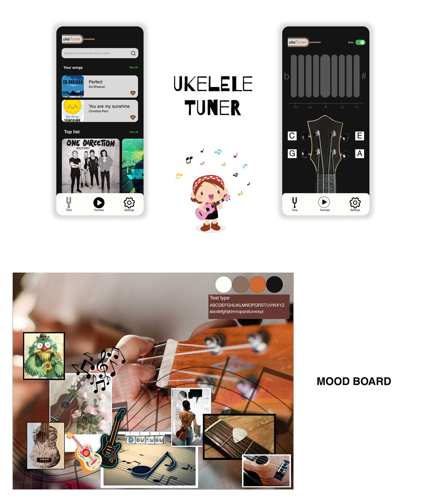 Figma Mobile app mobile app design music tuner tuner app UI/UX ukelele user experience user interface