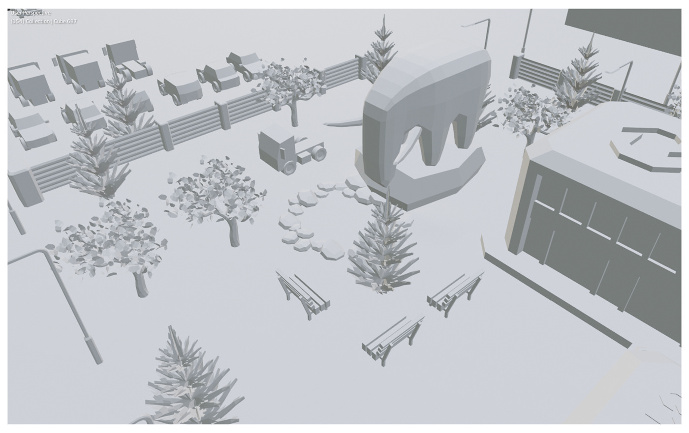 3D 3D illustration 3d isometric  3D Modelling design game Isometric equipment Exhibition  road