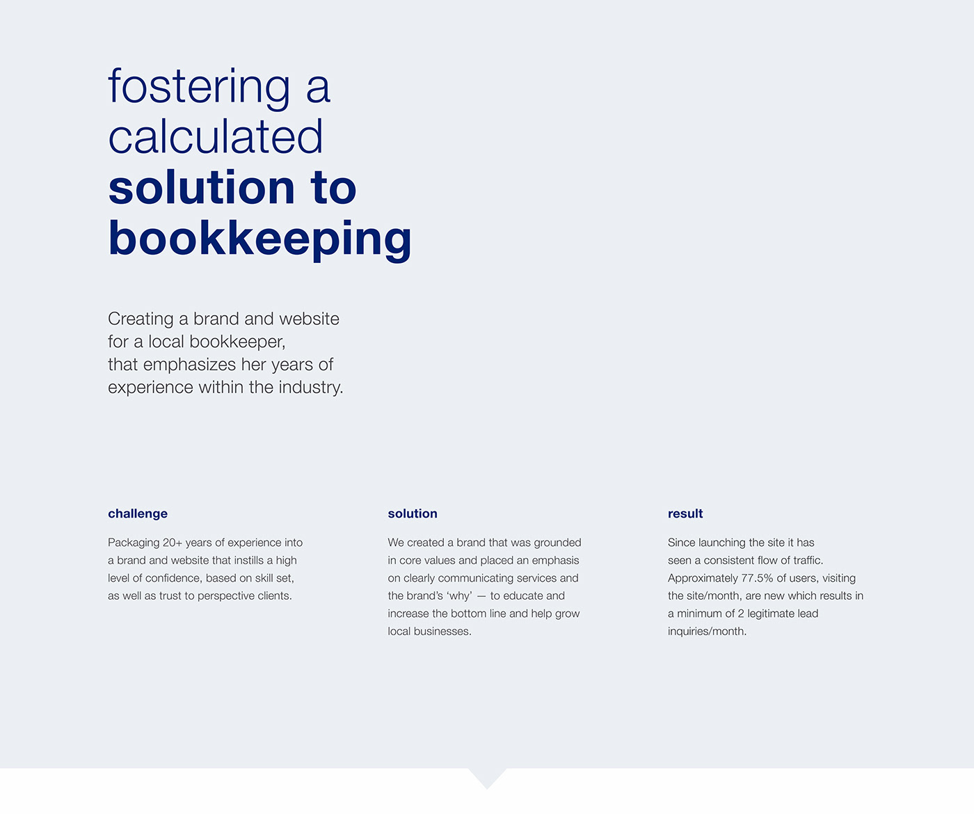 Introduction to Kimberly Kloyber Bookkeeping and the problem, solution, result.