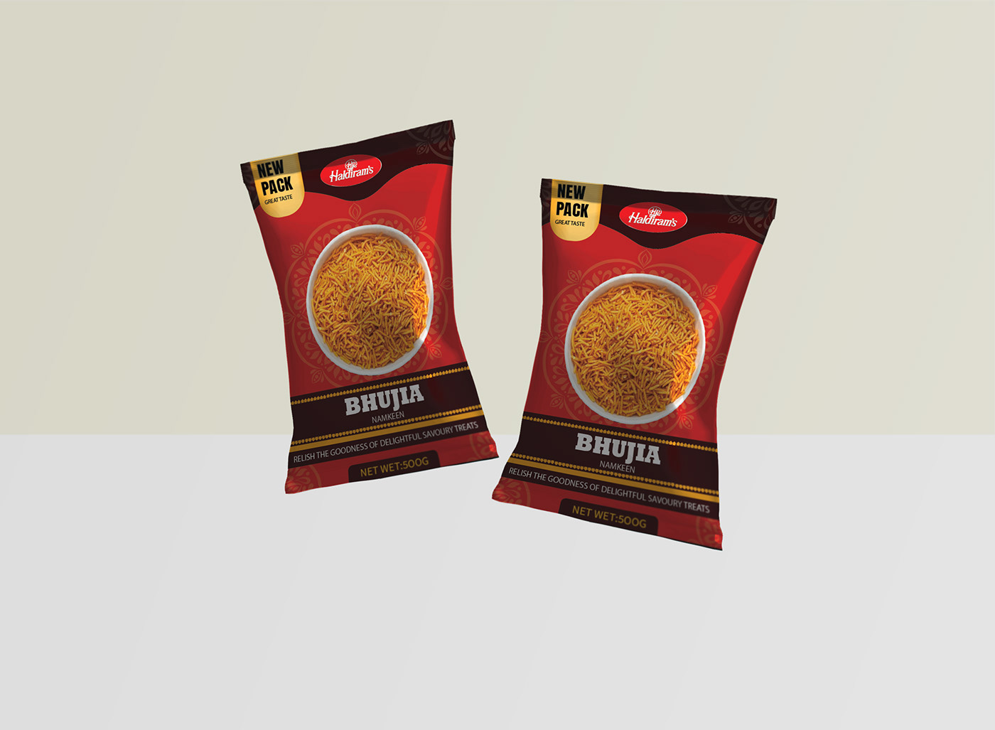 Packaging product design  Haldiram bhujia packaging Food Packaging package design  visual identity marketing   haldiram's   indian namkeen