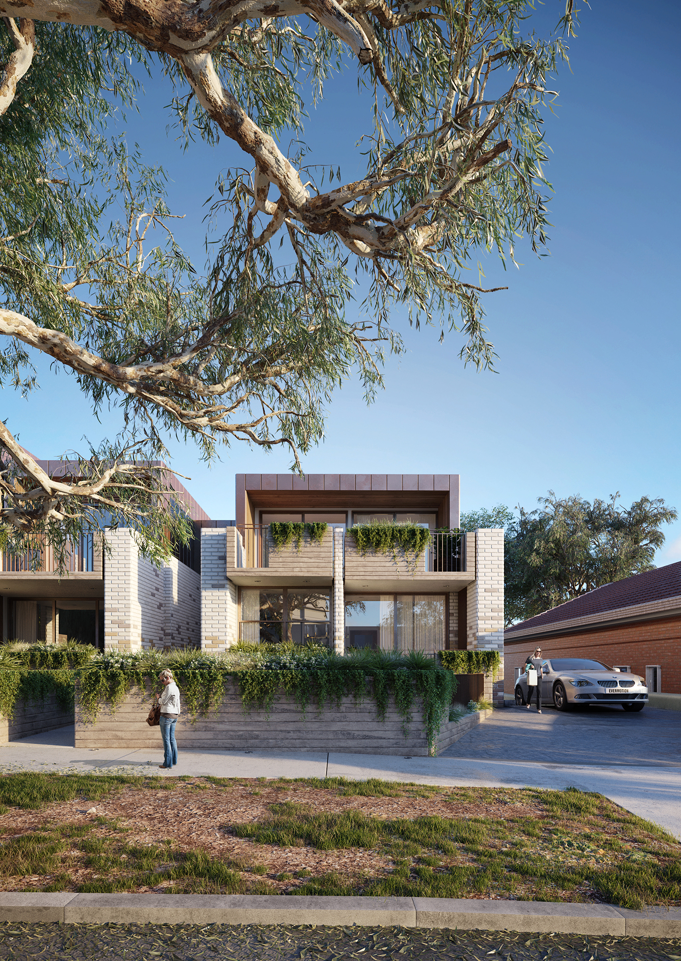 Australia residential corona real estate property marketing   Sunny blue sky contrasts