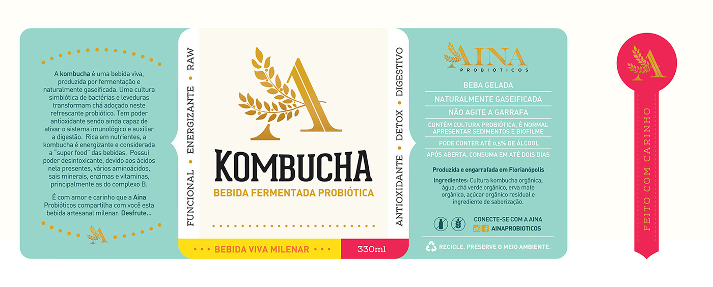 kombucha identity Pack Label bottle brand brewery package marks