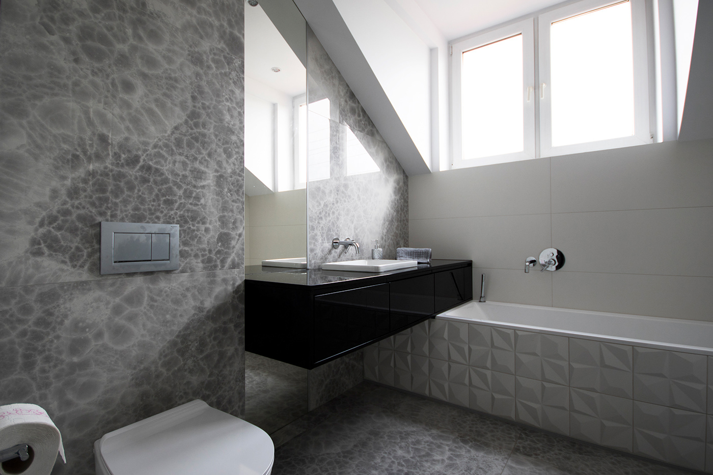 projekty łazienek projektowanie wnetrz  interior design  Super nowoczesna Łazienka Oryginalne wnętrza Architektura Częstochowa Niecodzienne rozwiązania Płytki 3d Ciekawe wnętrza
