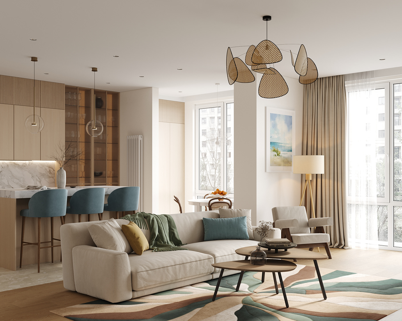 interior design  archviz visualization Render modern corona house decor home Interior