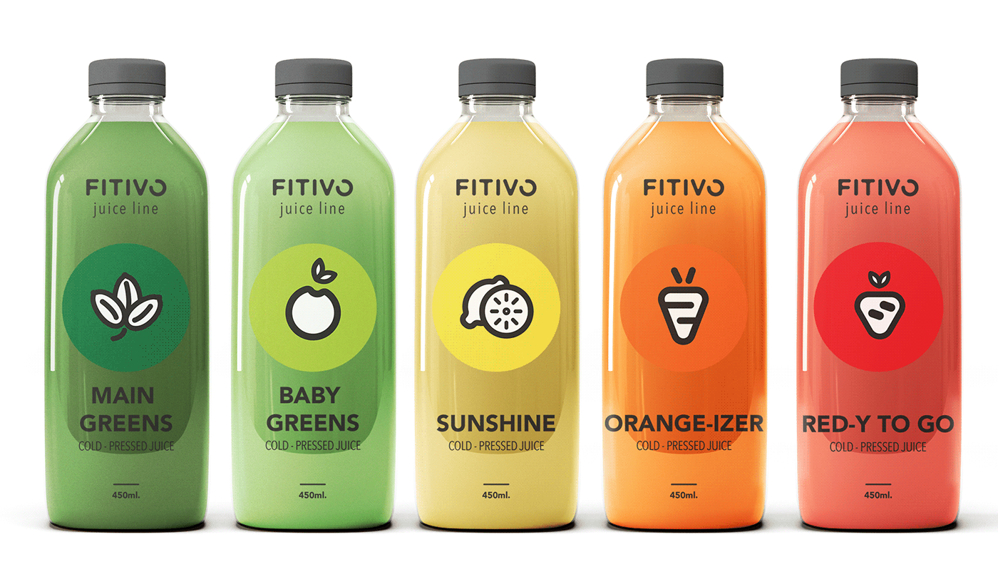 fitness juices Health branding  colours icons minimal identity