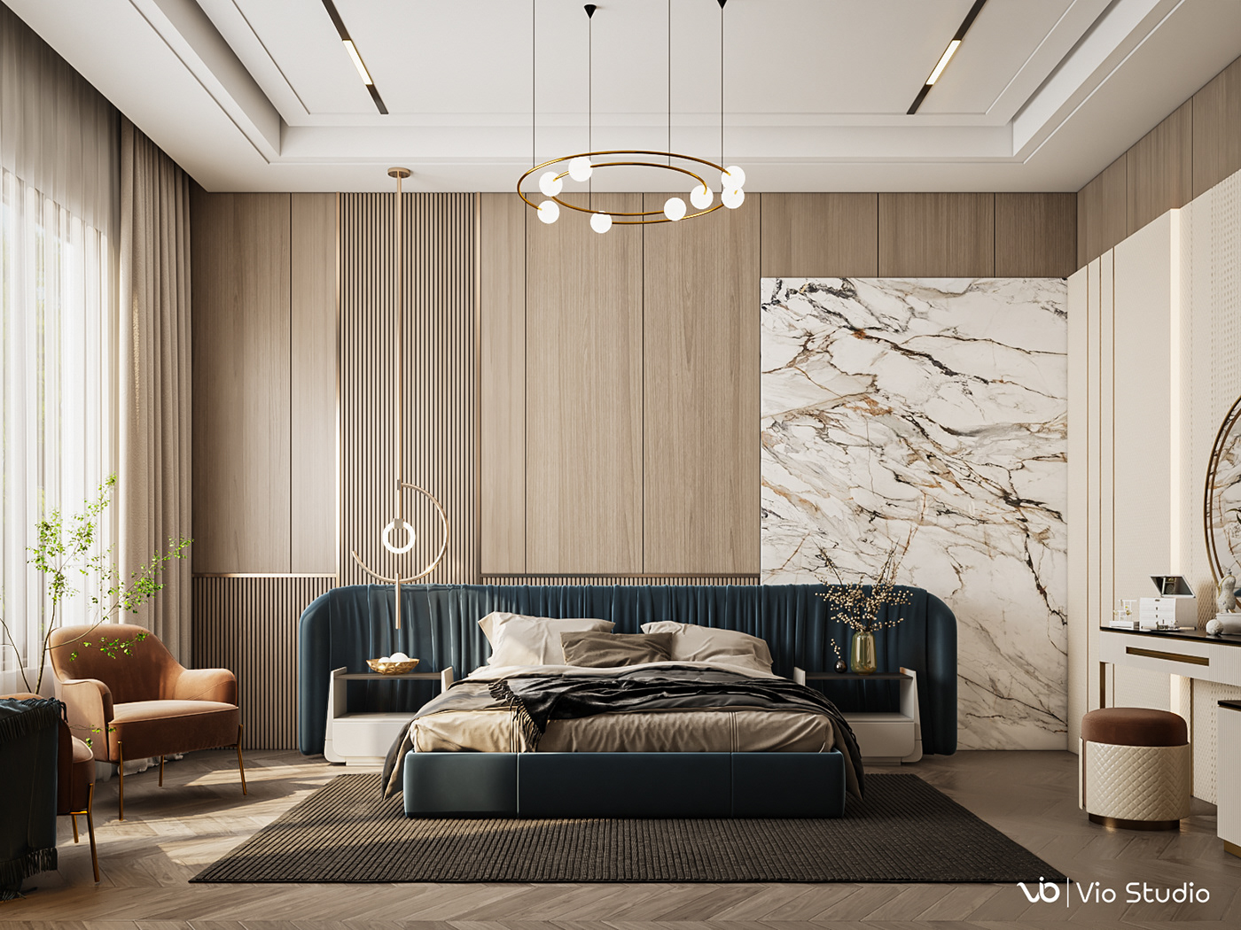 3D bedroom design dressing Interior modern UAE Villa visual interior design 