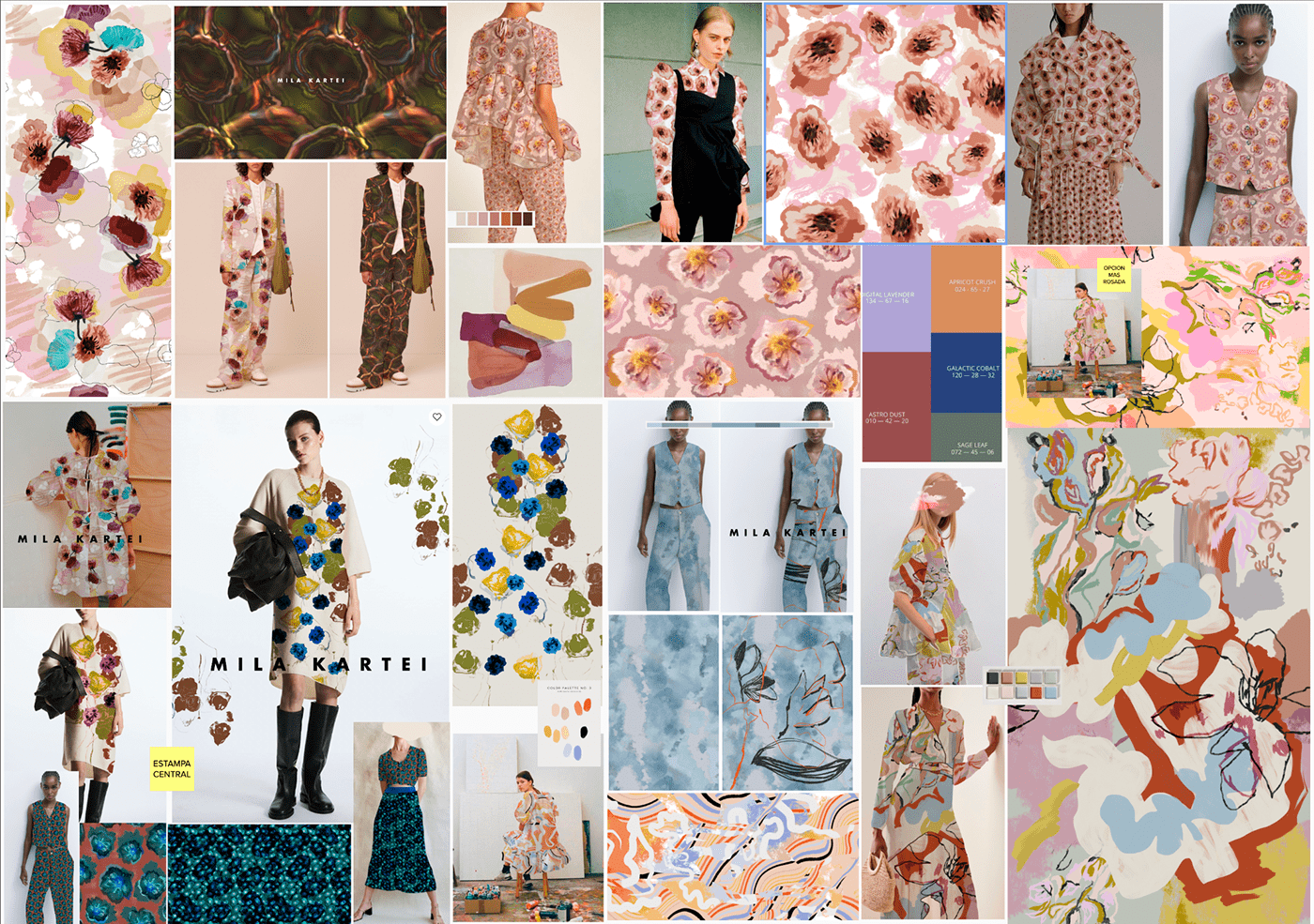 artwork arty atelier digital illustration diseñotextil ilustracion milakartei pattern print visual identity