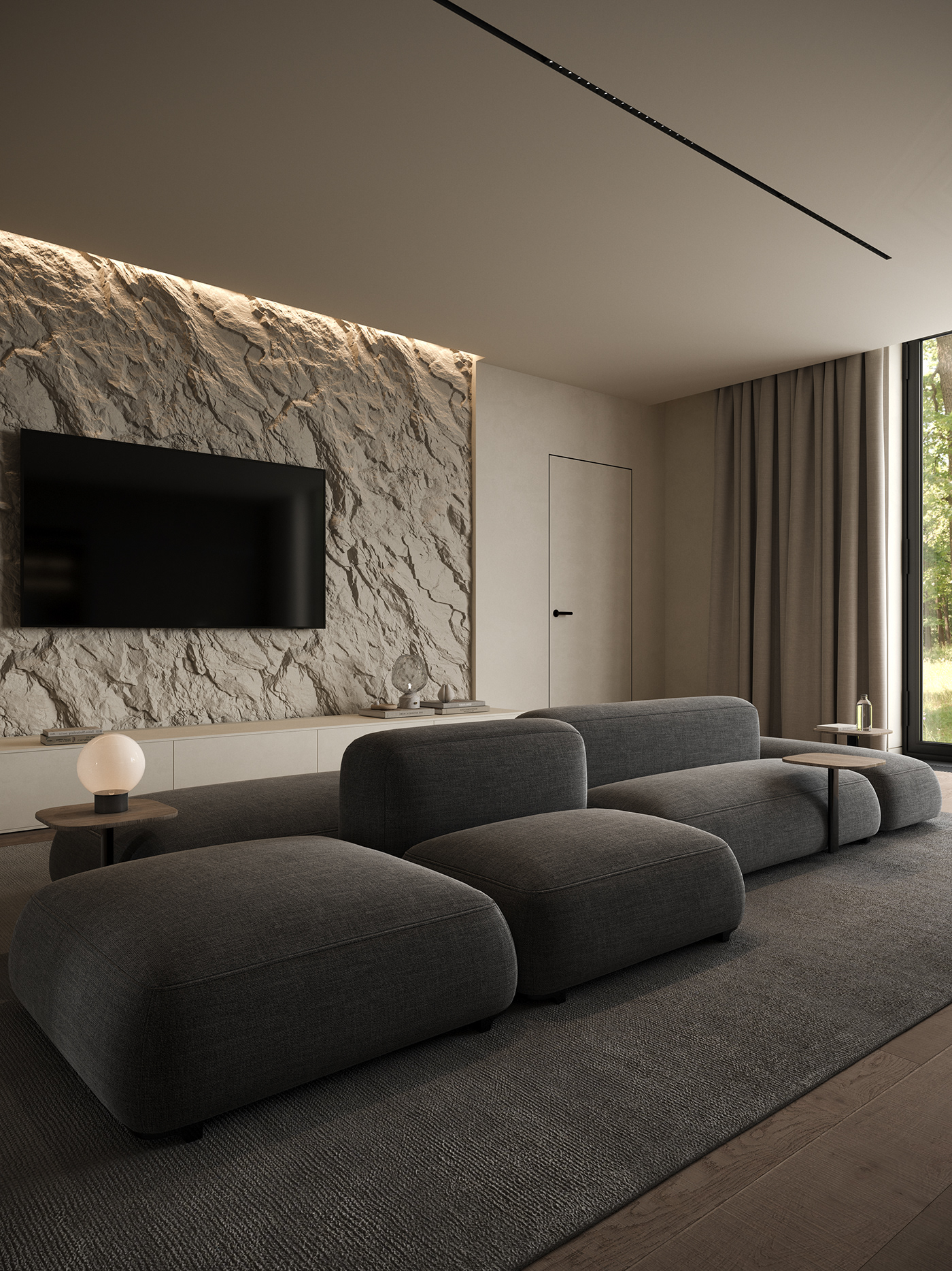 corona render  3ds max Render visualization interior design  modern corona