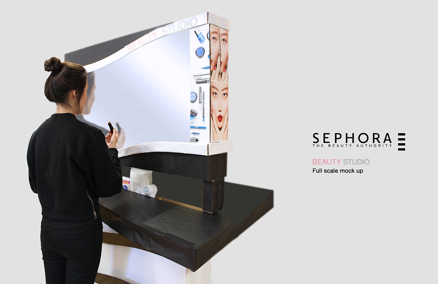 Retail Fixture workstation sephora beauty Cosmetic Exhibition 