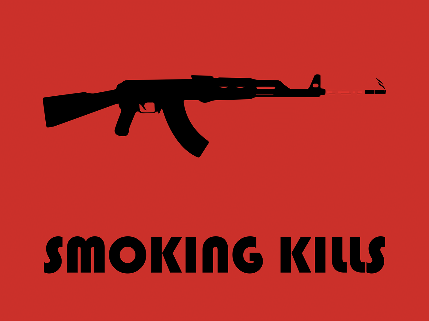 Advertising  assault rifle banner poster quit smoking smoking Social Poster