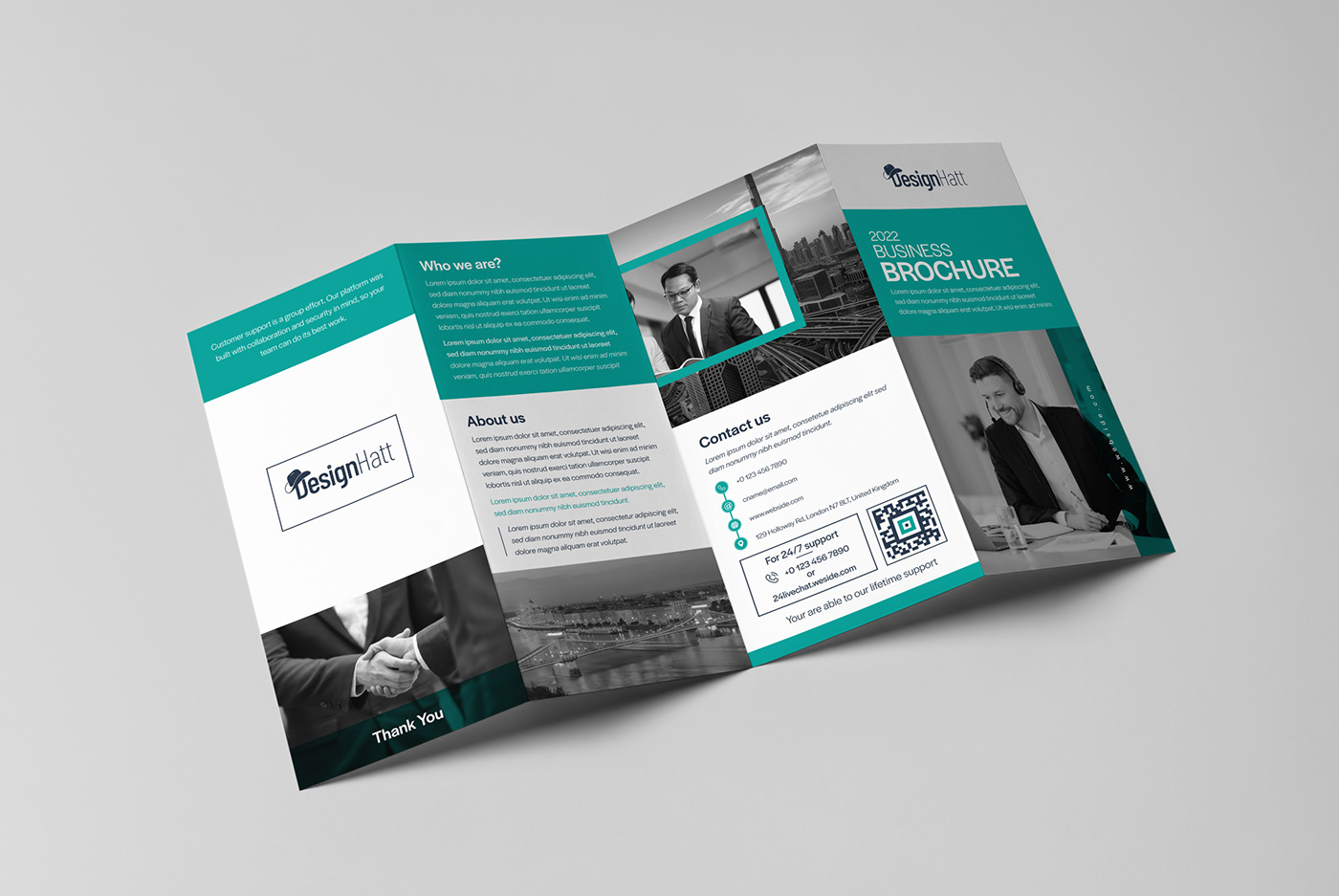 4fold brochure business corporate creative design Designhatt dl flyer Mockup