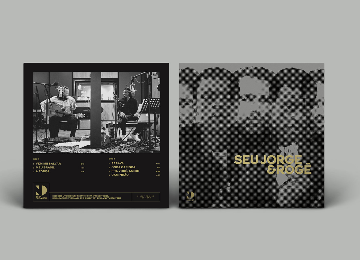 Front and Backcover for Seu Jorge & Rogê Vinyl Released by Night Dreamer Records.