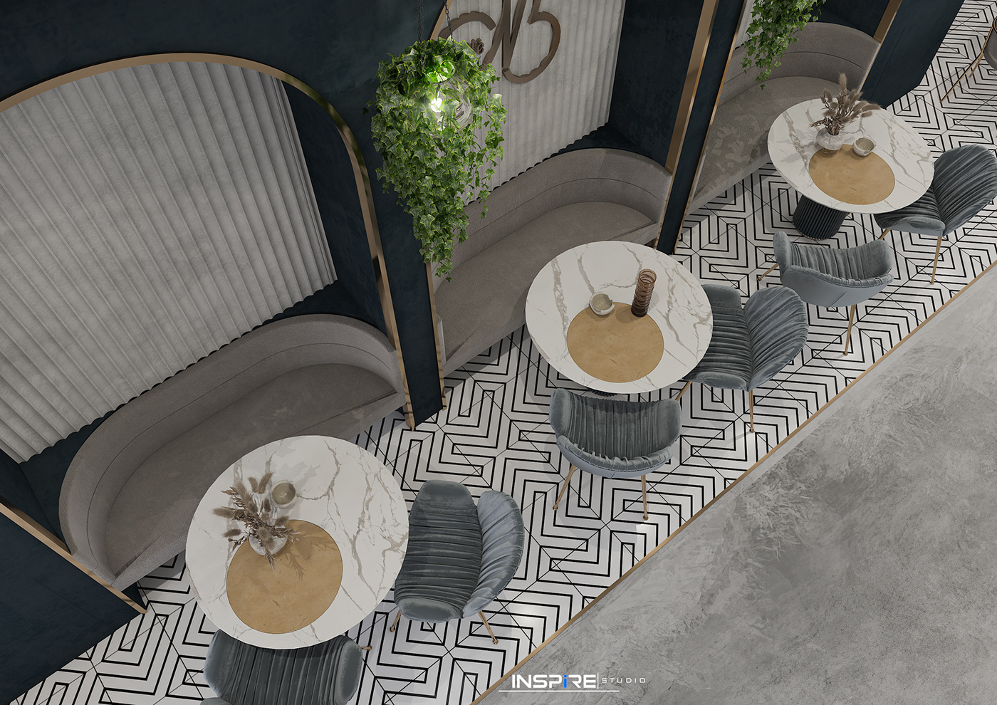 3d design coffee shop interior design  modern