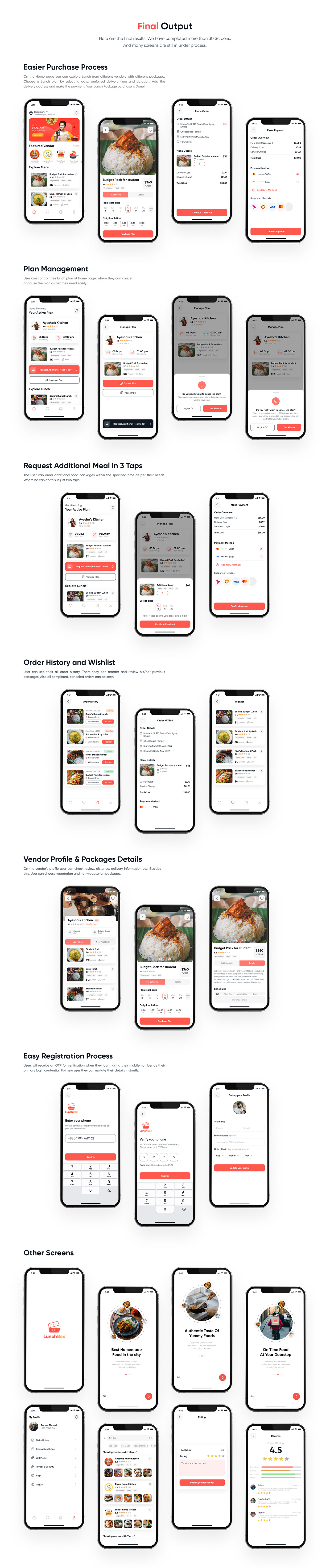 delivery app design food delivery lunch Mobile app restaurant UI UI/UX Case Study TEAMWORK