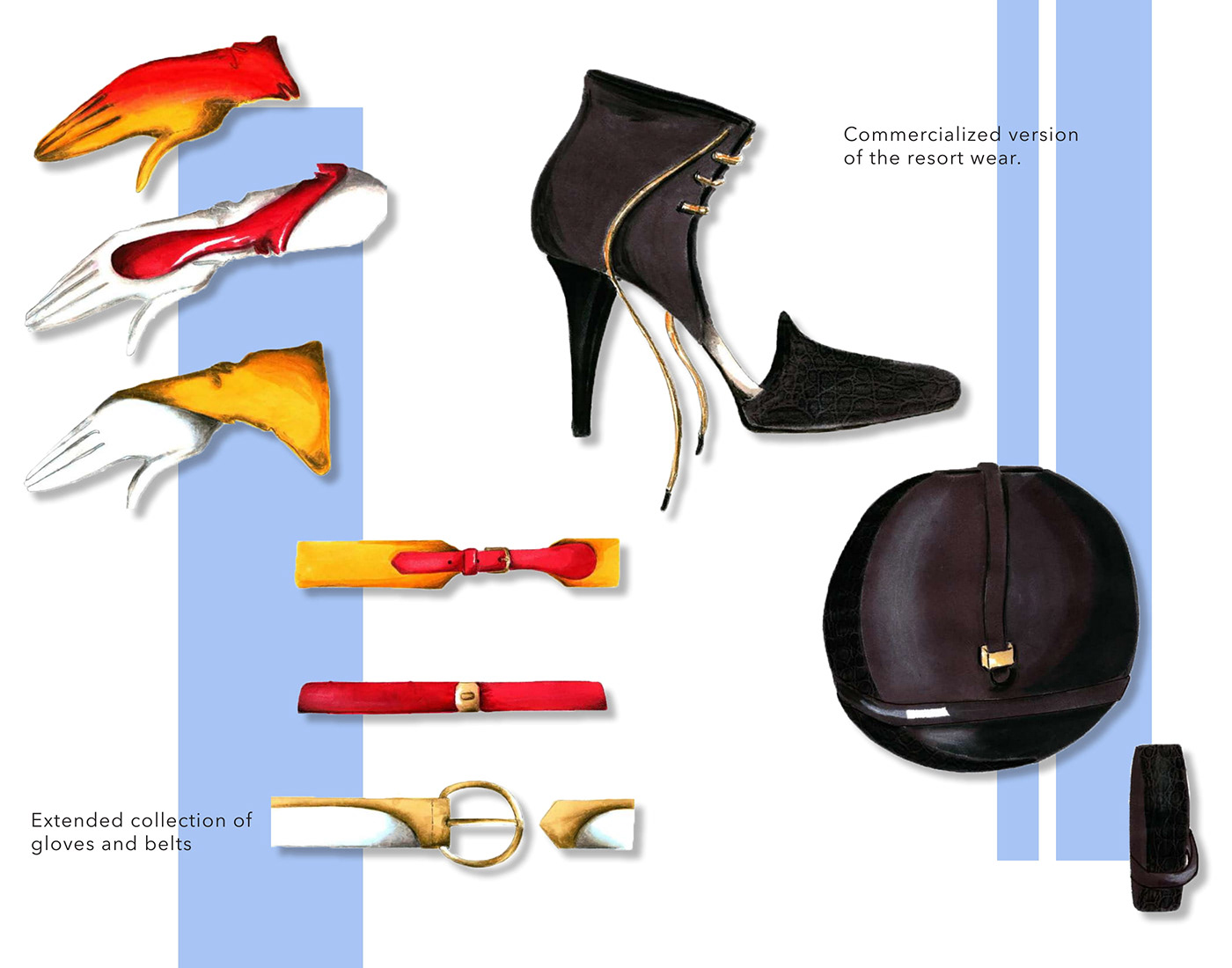 Handbag Design footwear design hand sketching rendering marker rendering InDesign Illustrator Fashion 