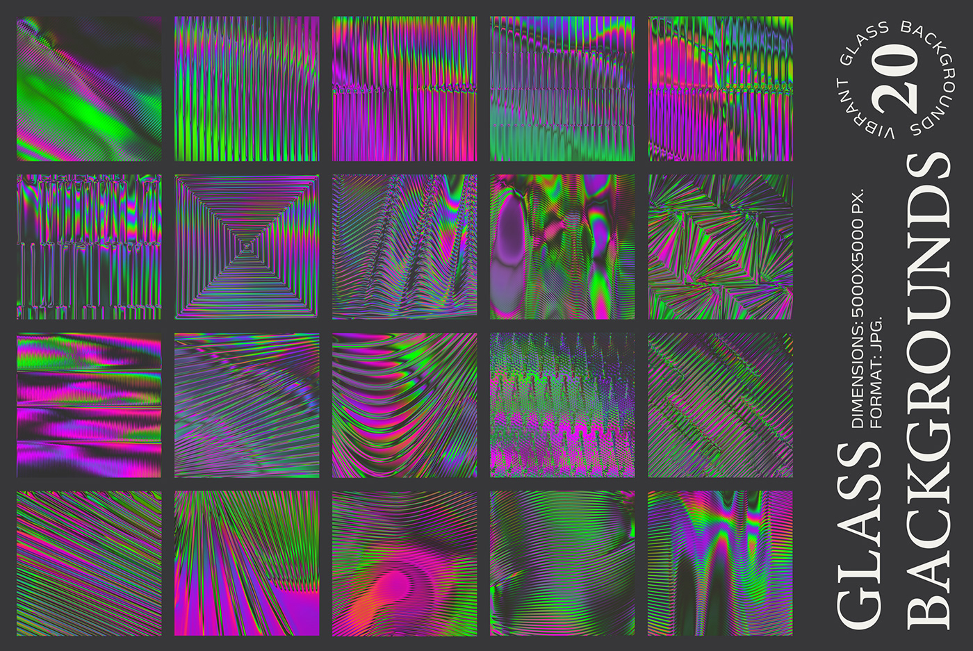 abstract background glass stripes pattern graphic design  3D neon gradient iridiscent