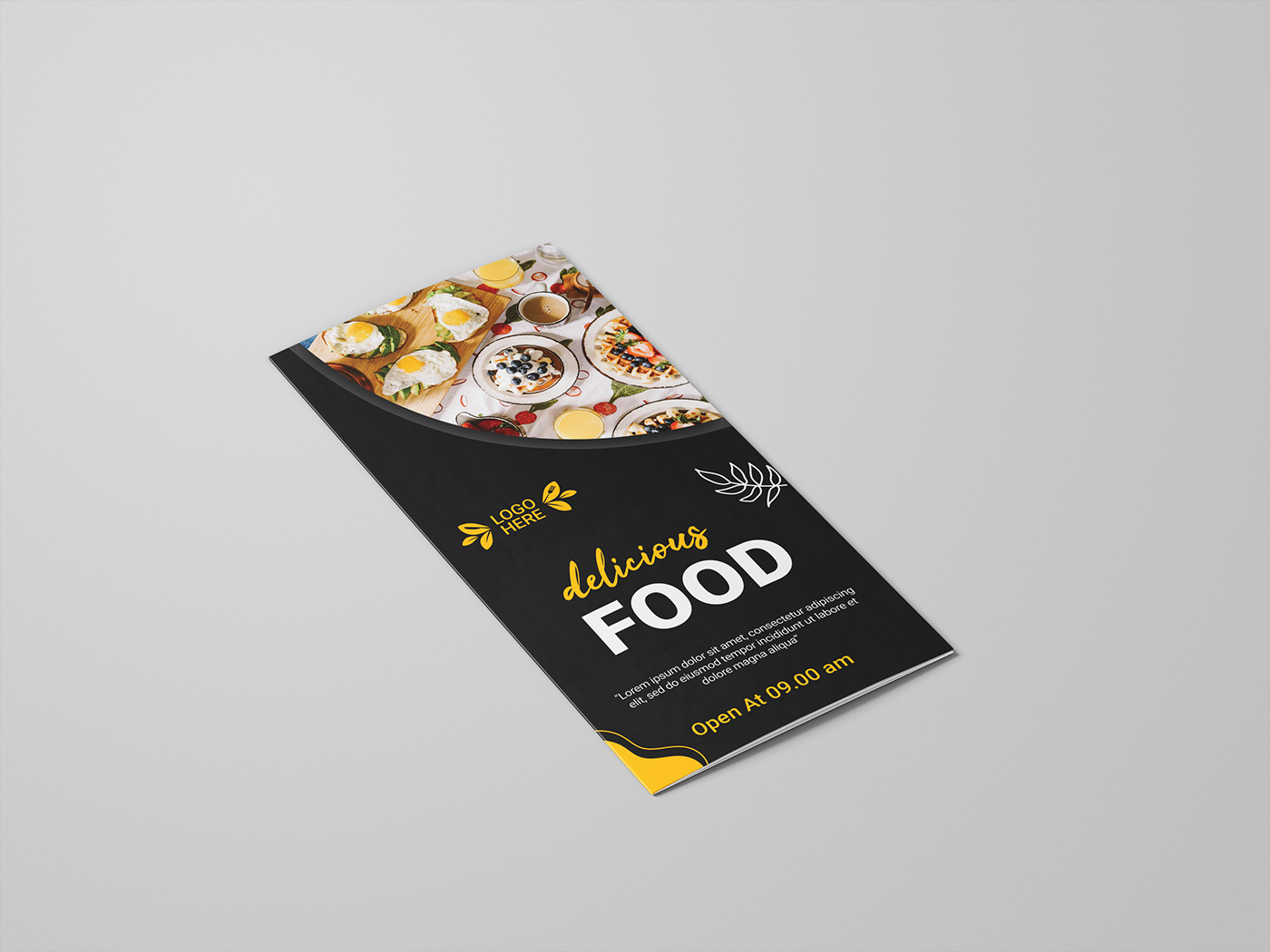 brochure Food  print psd tri-fold brochure