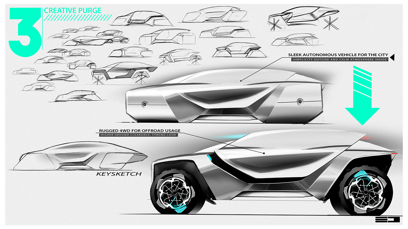 car design Transportation Design Autonomous sketch industrial design  design suv Offroad