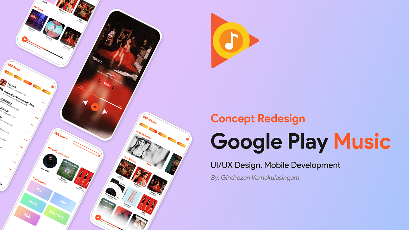 UI ux uiuxdesign redesign Google Play Music