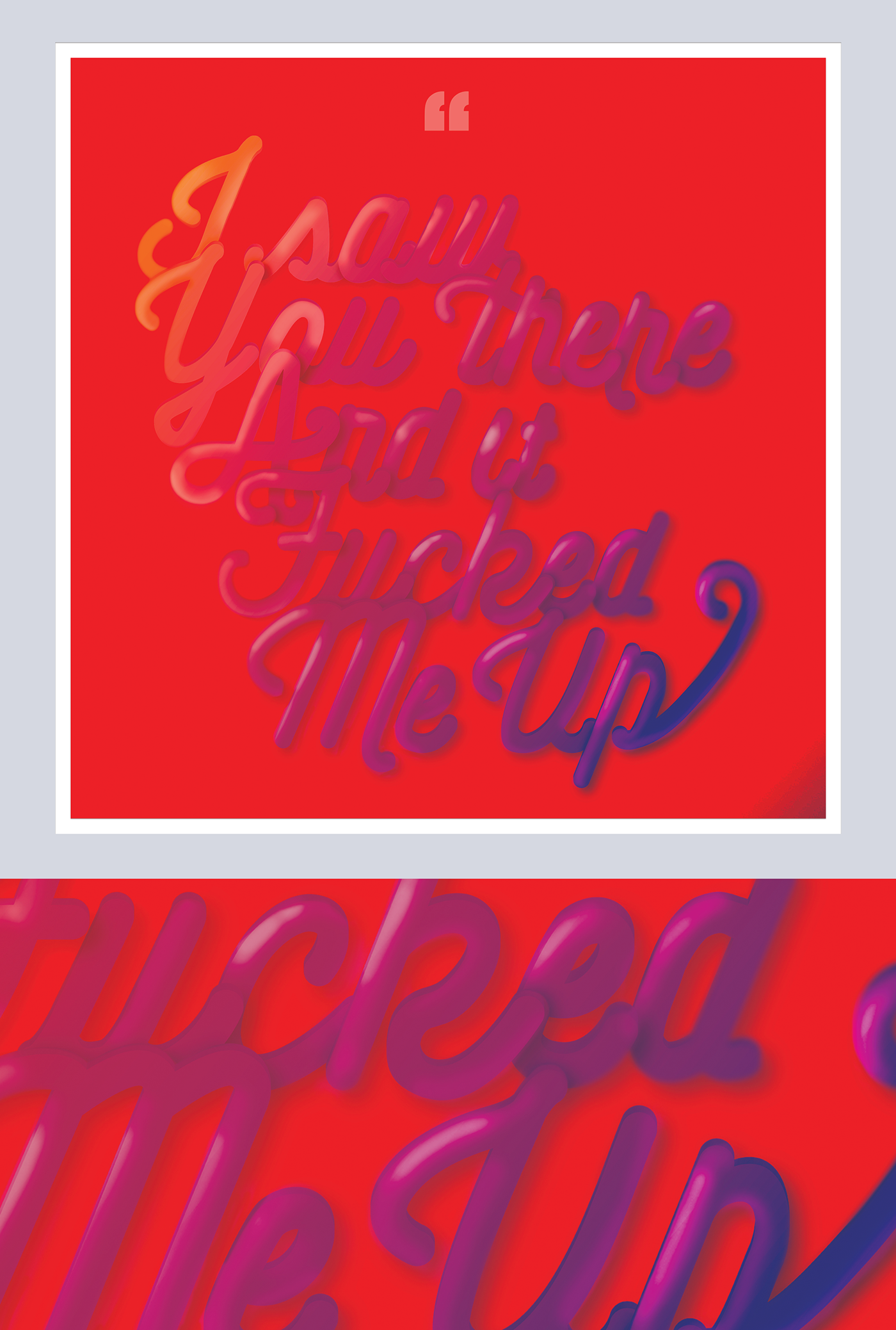 typography   ILLUSTRATION  Cat 3D emotion colorful gradient