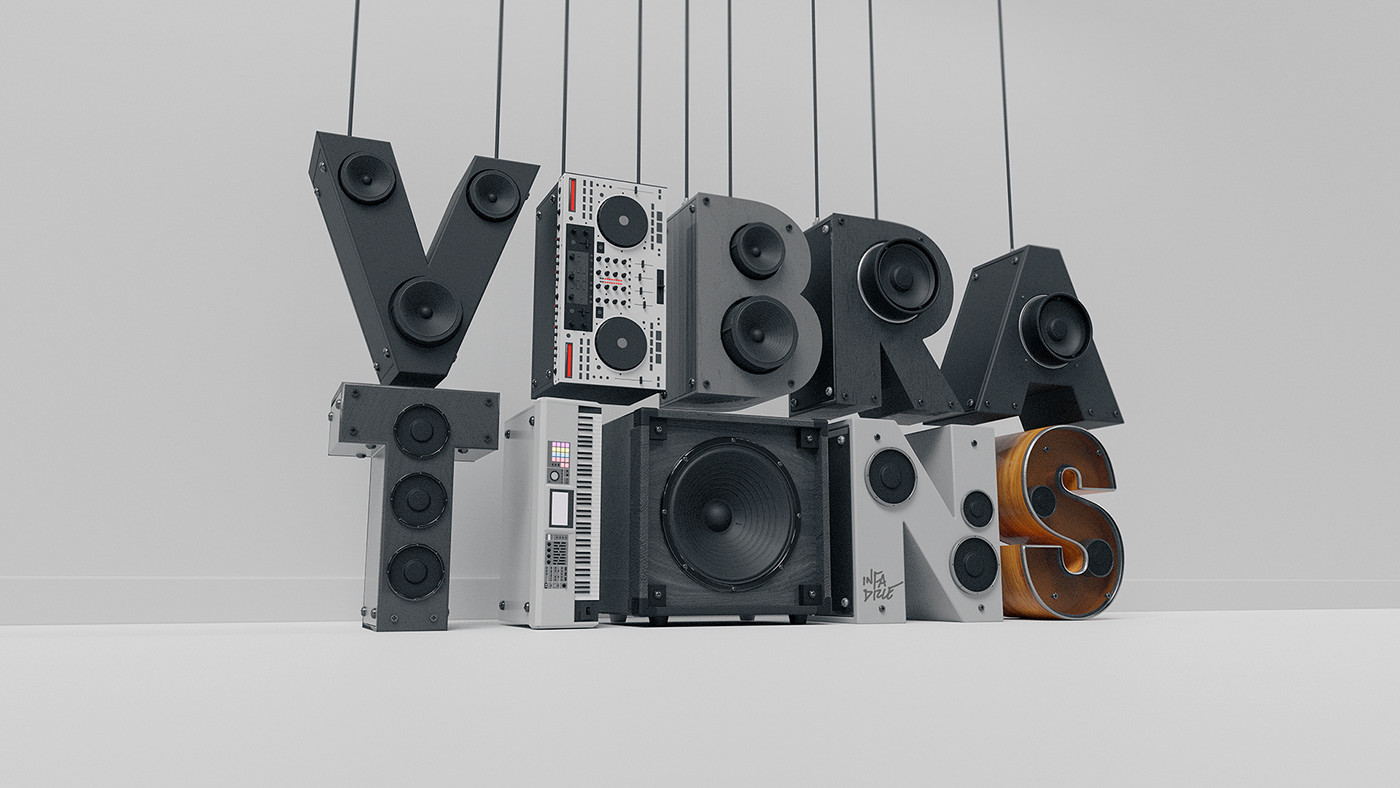 3d design after effects Audio blender hip hop loudspeaker modeling motion graphics  typography   video