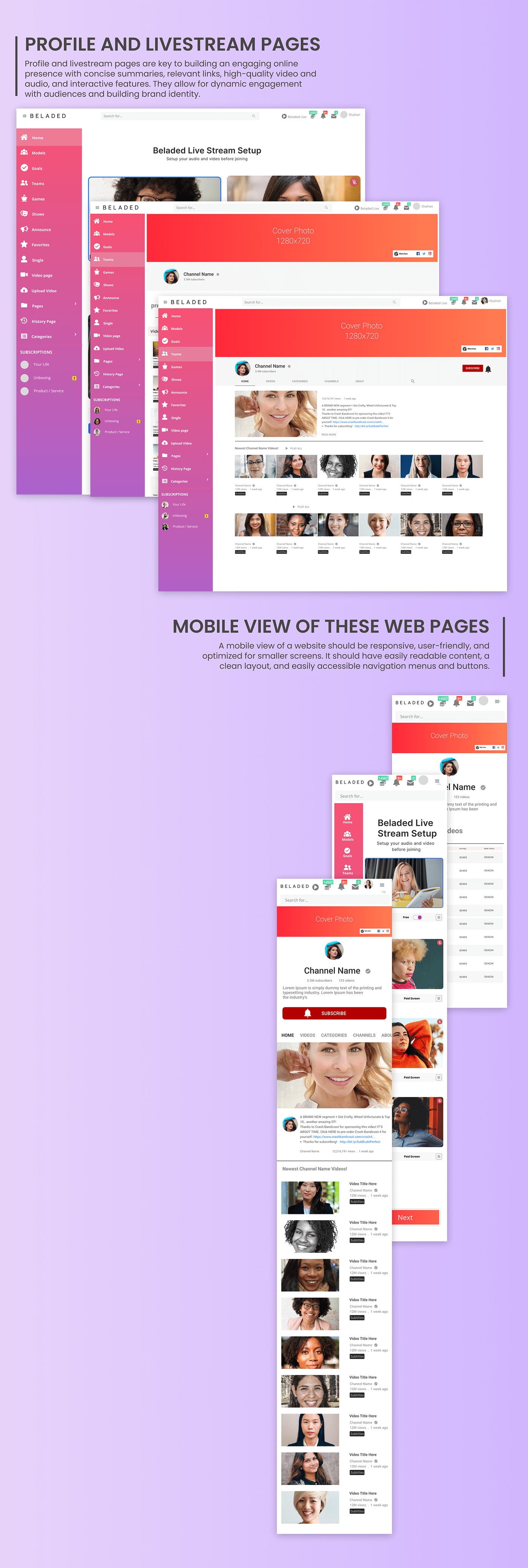 Figma landing page Mobile View red and purple ui design UI/UX user experience UX design Web Design  Website