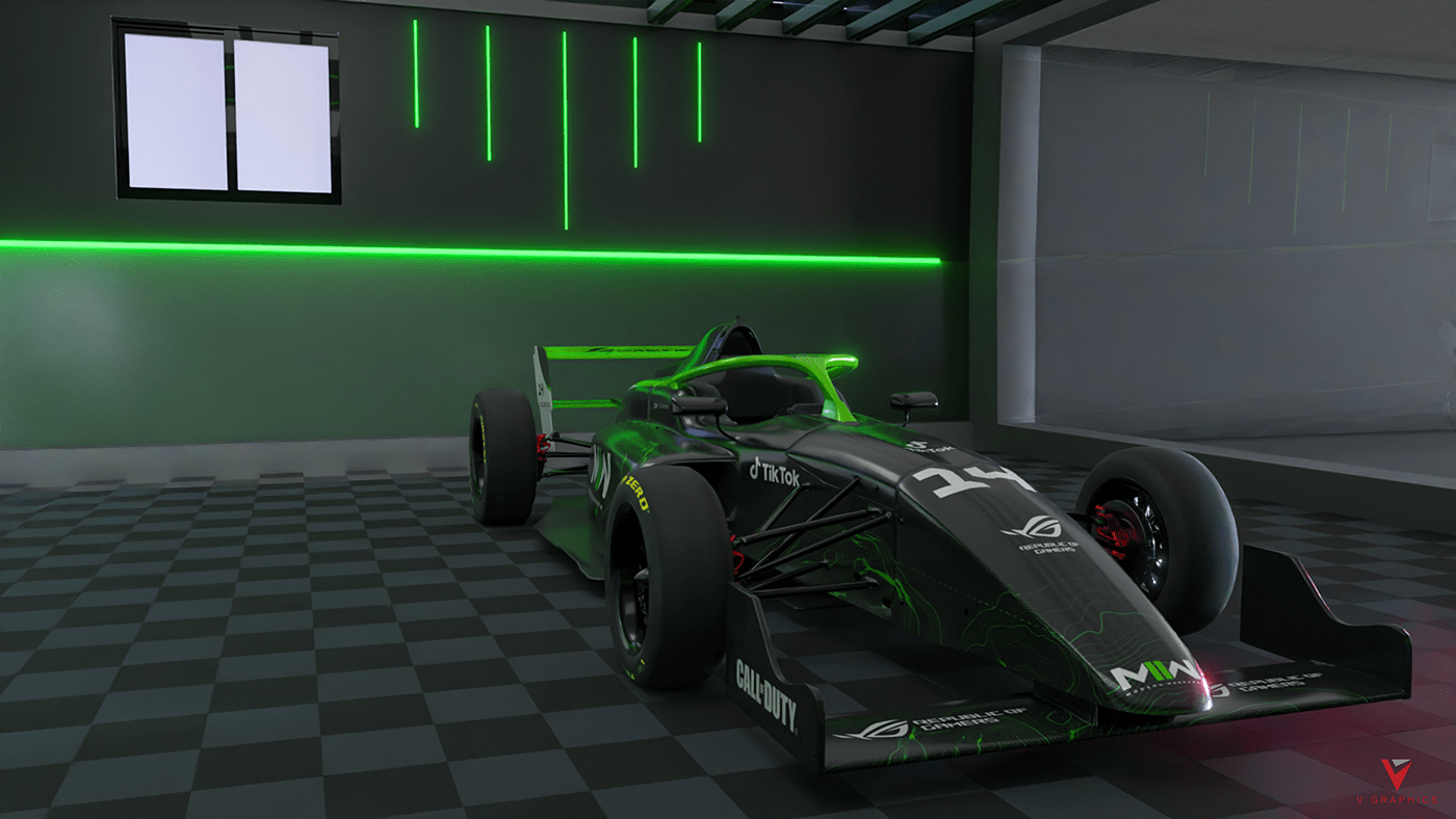 3D 3D model 3d render blender car f4 garage GLB optimized Web