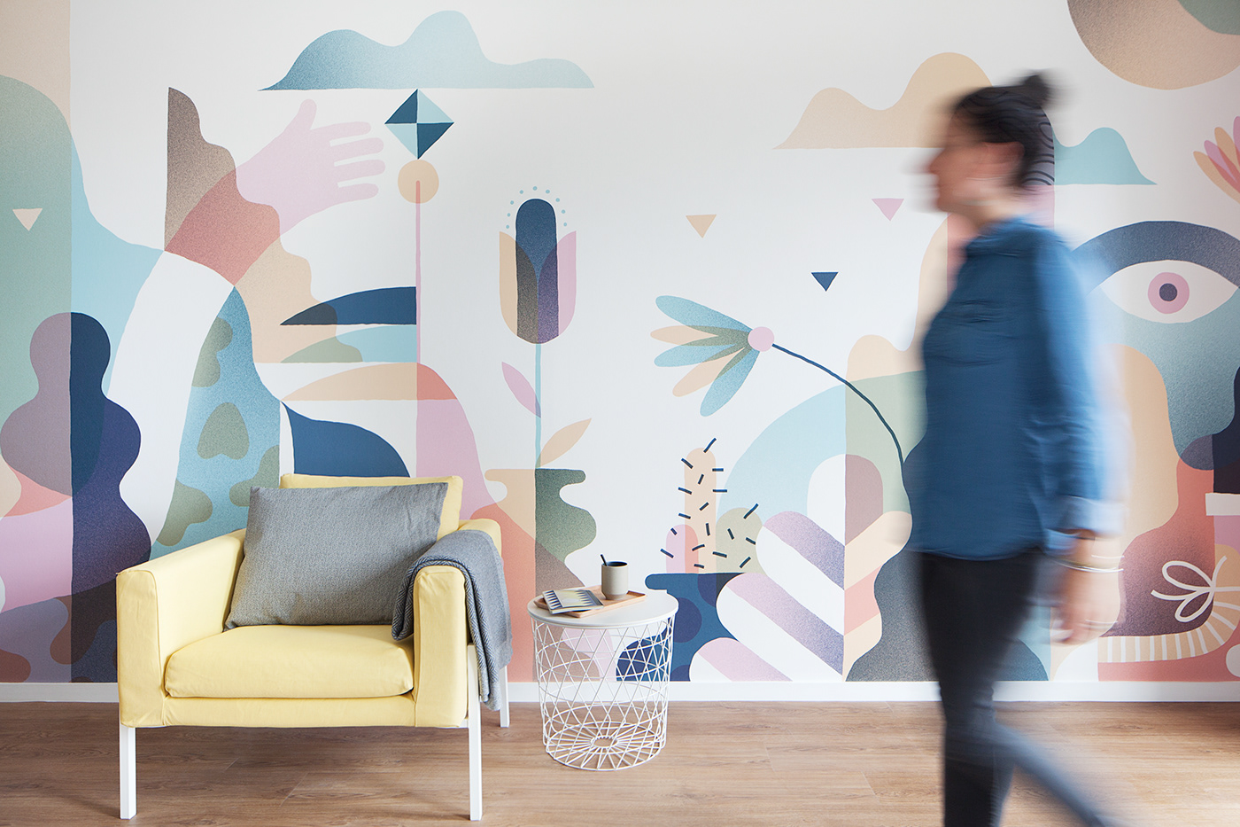 ILLUSTRATION  interior design  wallpaper team Nantes the feebles bedroom