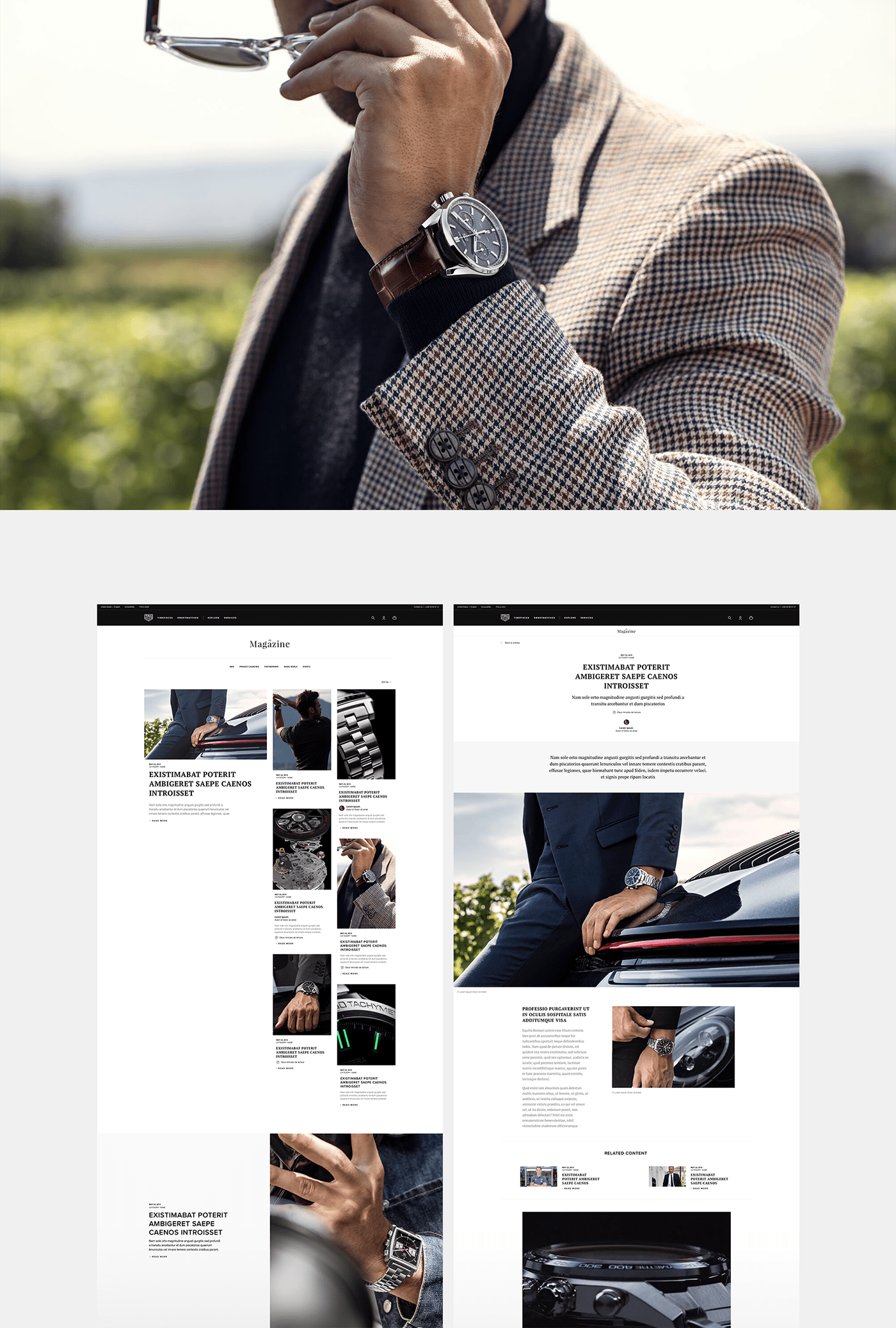corporate digital eshop minimal trends UI ux Watches Webdesign Website