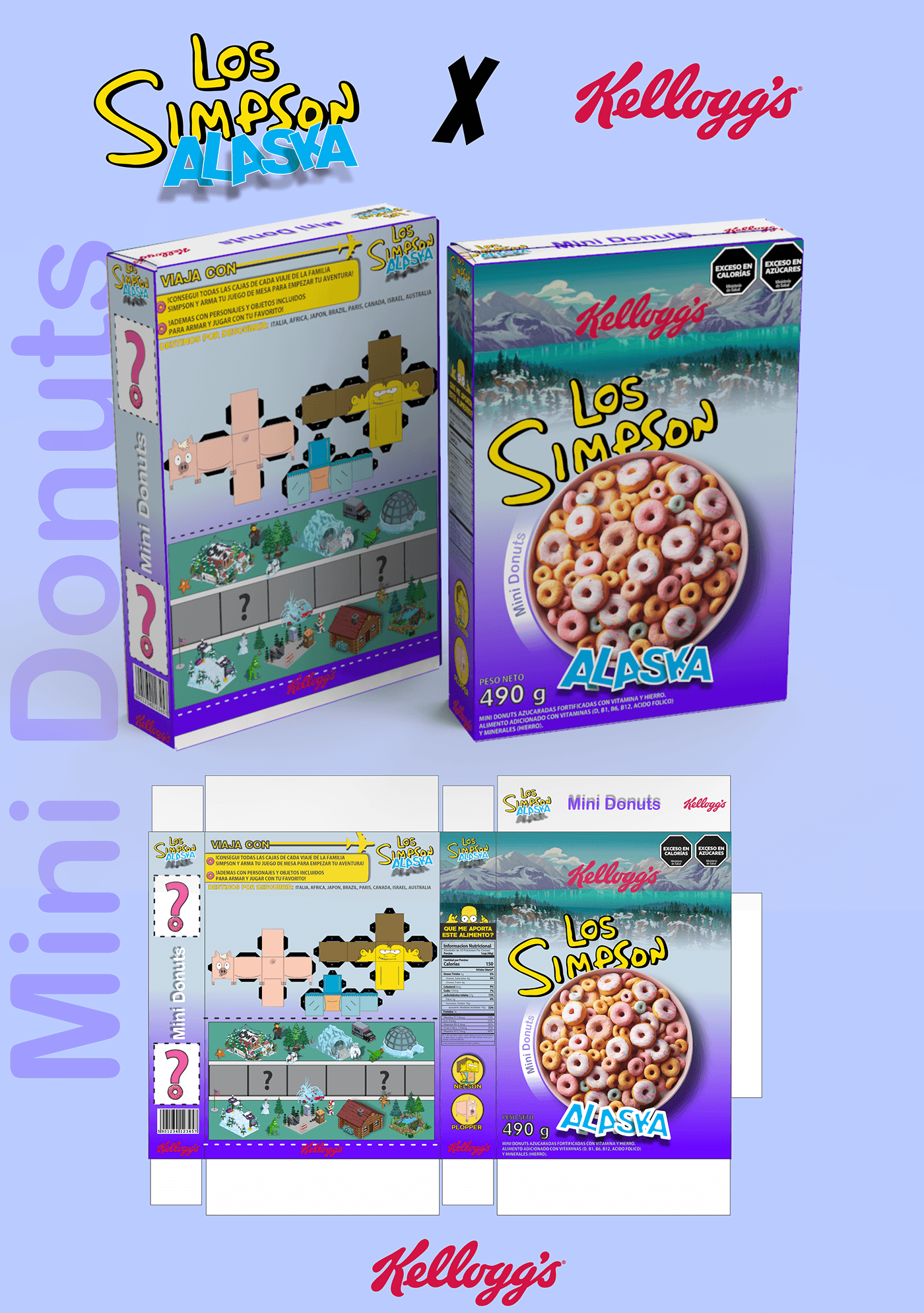 Cereal cereal box Packaging packaging design Donuts Digital Art  adobe illustrator keyshot product design  ia