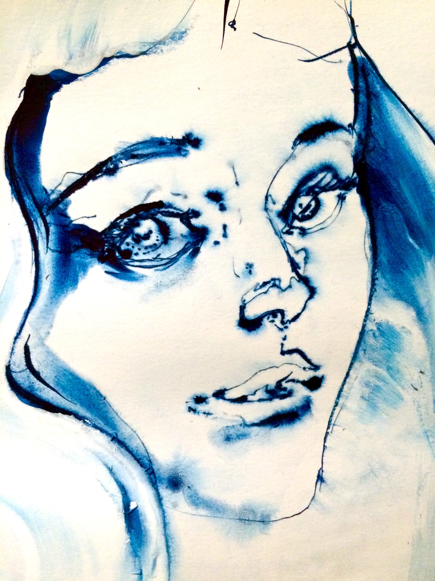 Drawing  painting   pen and ink ink acrylic self portrait portrait