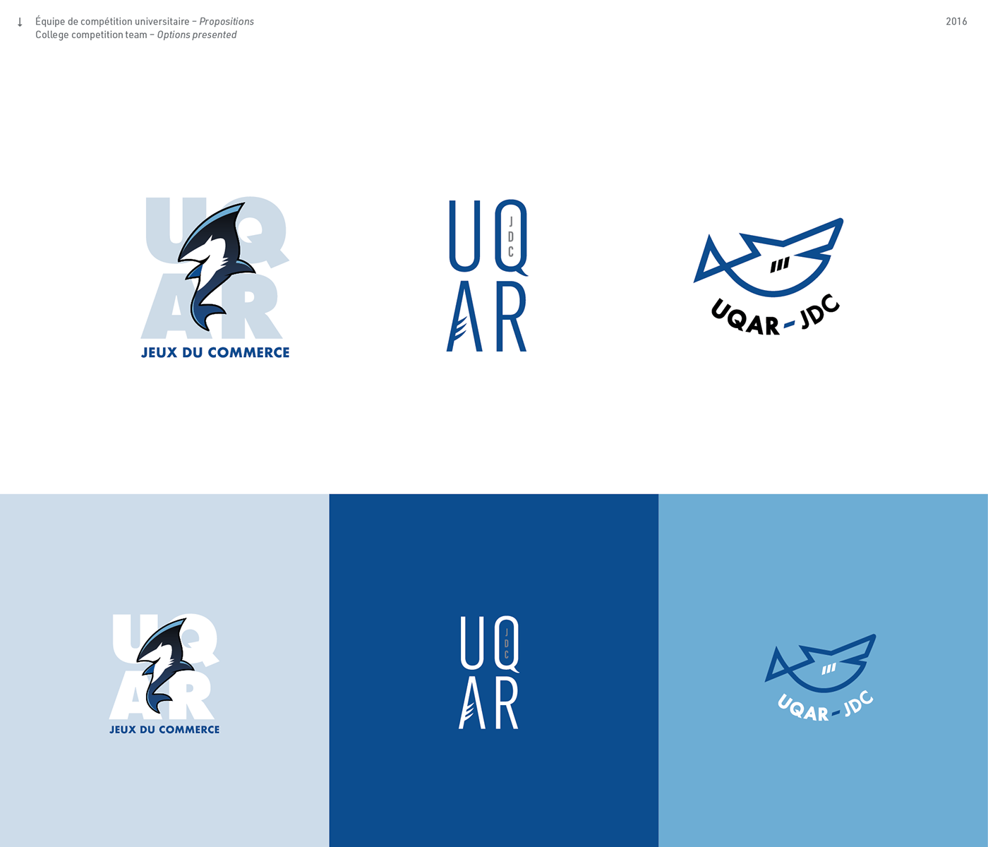 Propositions de logos pour les Jeux du Commerce de l'UQAR