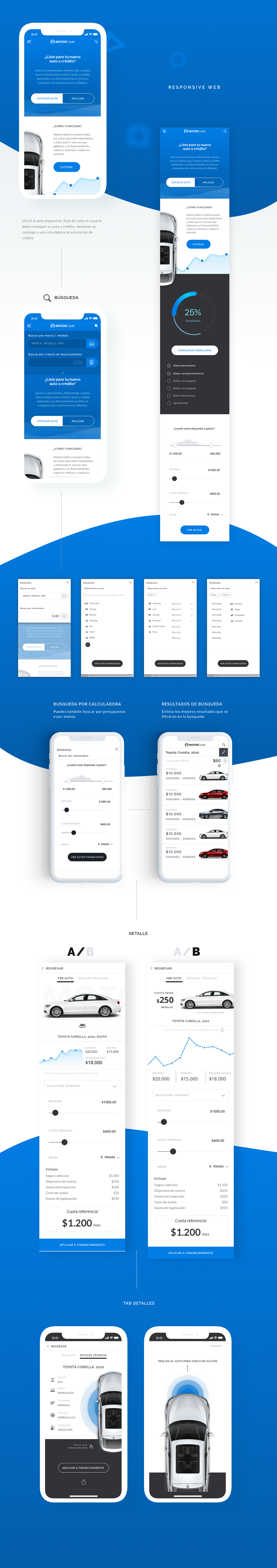 Cars financiamiento Fintech Responsive UI ux Website Webdesign