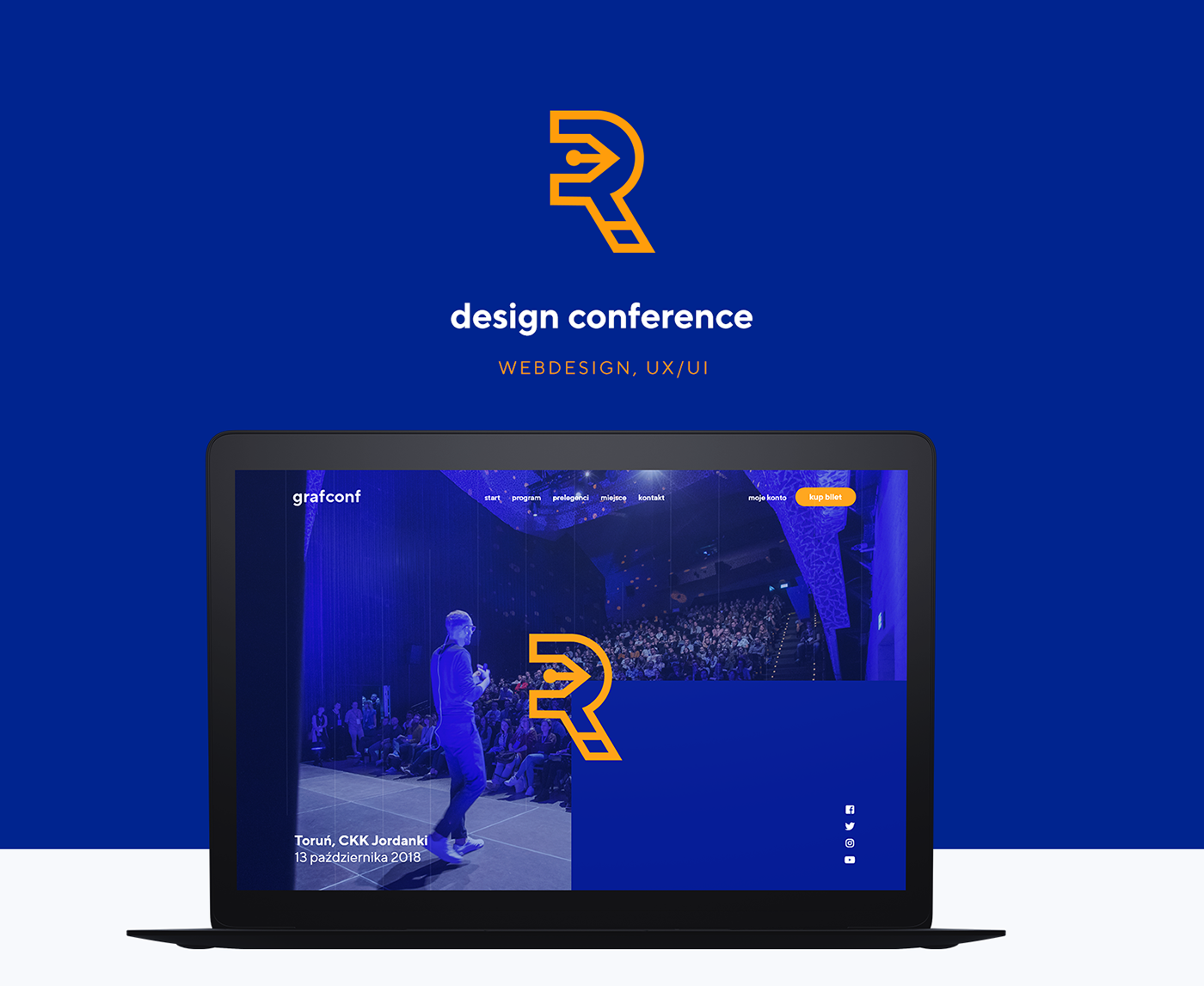 design conference blue orange black animation  MadeWithAdobeXd UI ux Website