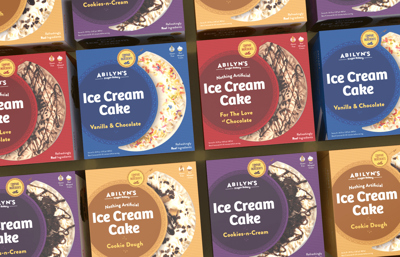 branding  package design  logo ice cream dessert all natural design system cake chocolate premium