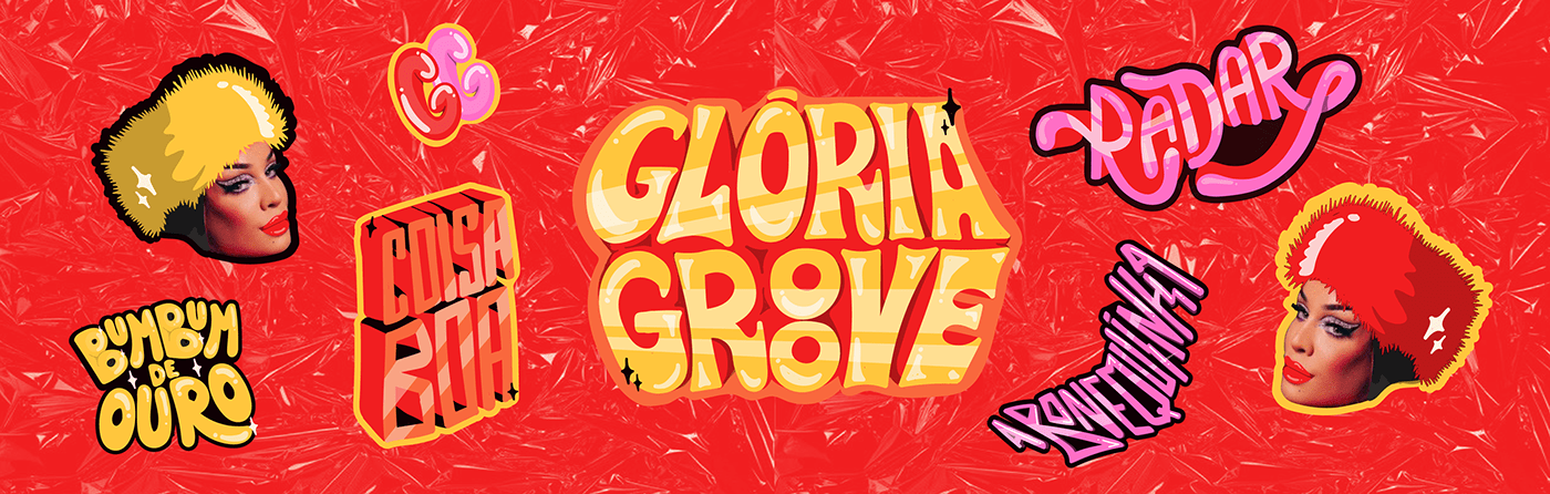 color Drag gloria groove ilustracion ilustration lettering music pride sticker drag queen