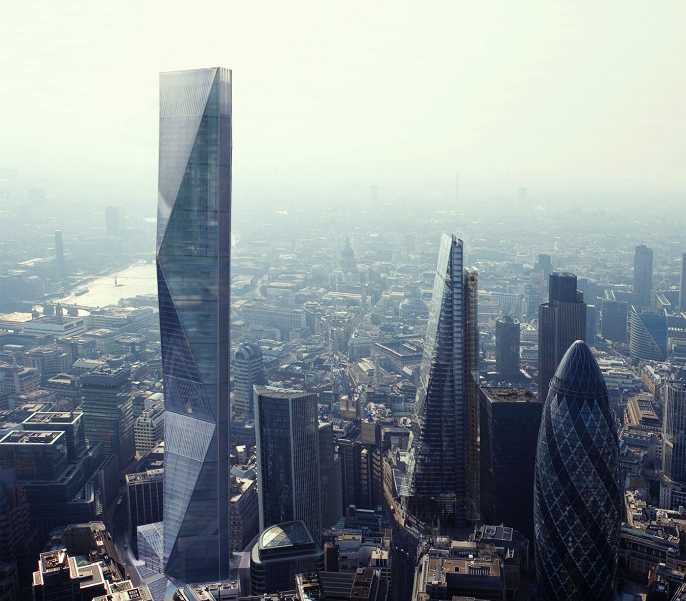 skyscraper construction frame London UK city tower Vertical City sky park