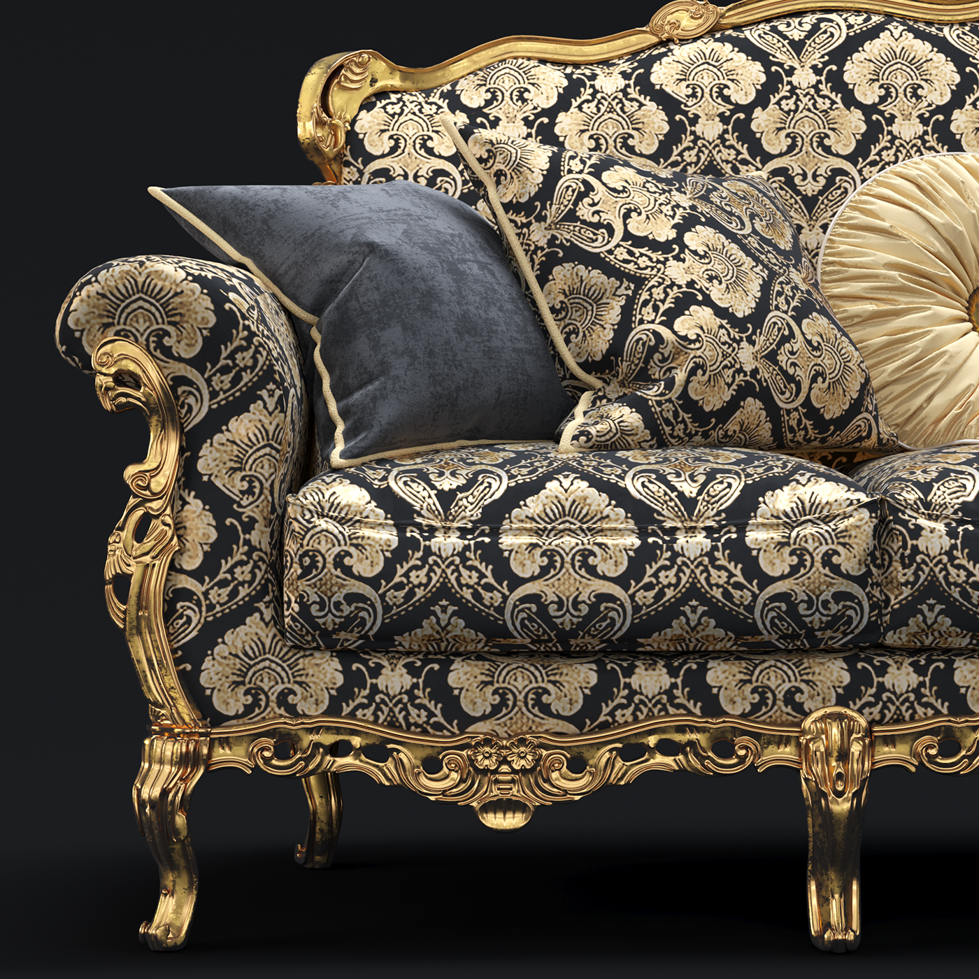furniture sofa design Interior modenese GASTONE luxury gold fabric wood