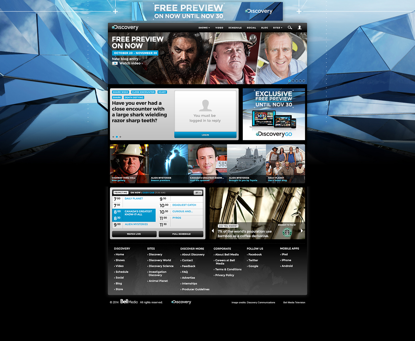 Homepage Takeover homepage Discovery Channel branding  Advertising 