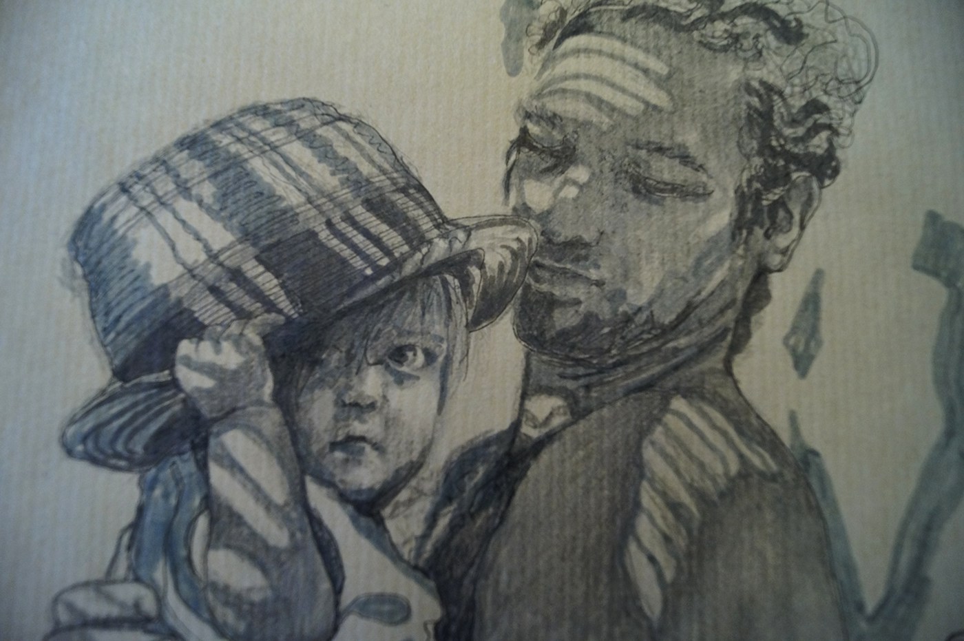 pencil Drawing  blackandwhite kraft paper portrait baby
